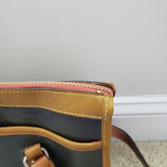 Dooney & Bourke Black Satchel with Tan Trim / All Weather Leather - Picture 6 of 16